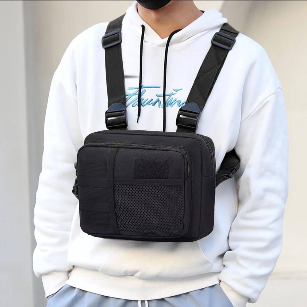 Chest Rig Packs, Streetwear, Fonctionnalité, Sac de poitrine, Mode, Portable, Multifonctionnel, Multi-poches, Étanche, Course à pied, Voyage