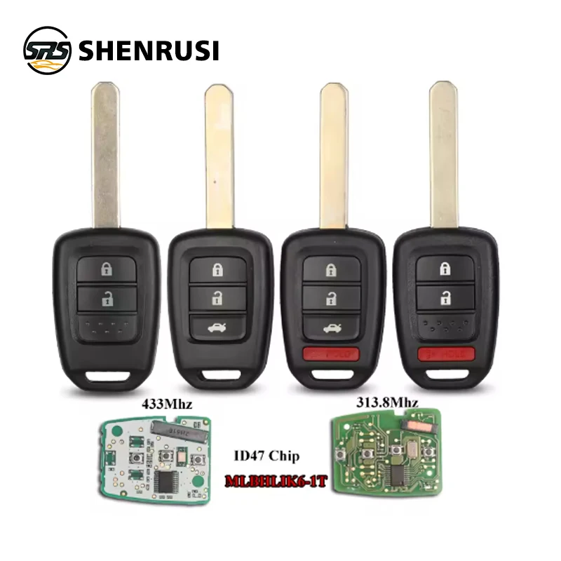 

SHENRUSI 2/3/4 BTN автомобильный брелок PCF7961 чип дистанционный брелок для Honda 2013-2015 CRV 2013-2017 Accord Civic Fit MLBHLIK6-1TA ID47