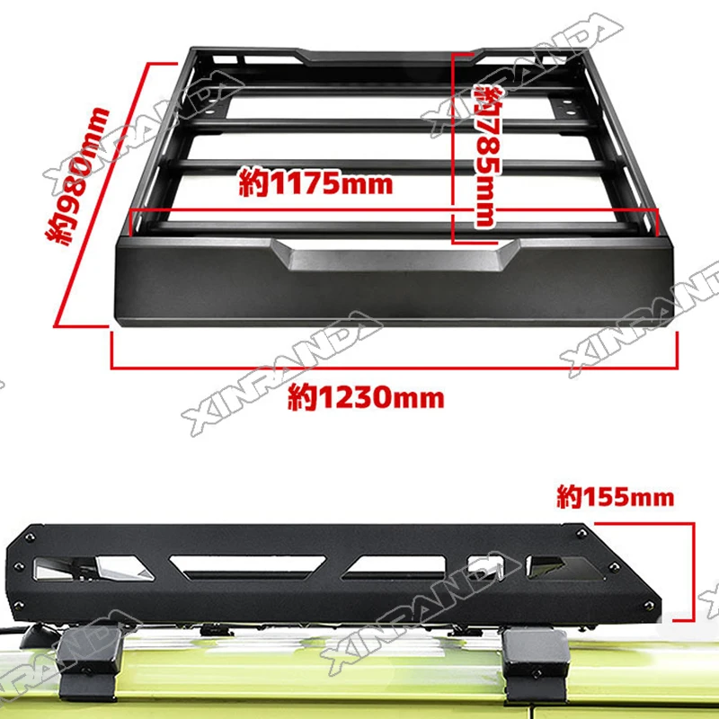 Mini Roof Rack Aluminium Cargo Roof Rack Bar for Suzuki Jimny JB74 JB64 2018 to 2023Car accessories