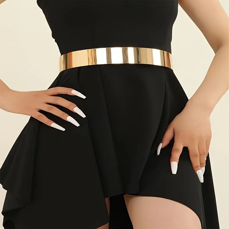 الكلاسيكية الذهبي حزام معدني العصرية قابل للتعديل الخصر سلسلة فستان أنيق حزام الجسم مجوهرات للنساء الاستخدام اليومي