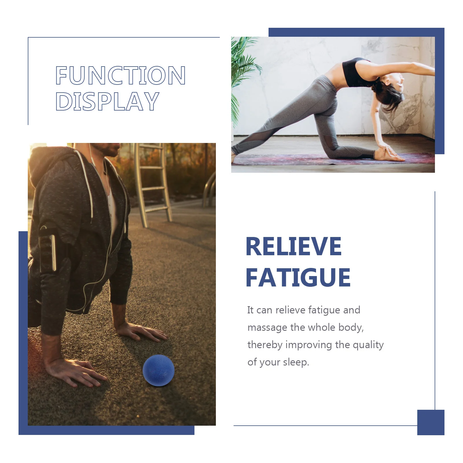 

2pcs Massage Anti-Burst Yoga Fitness Ball Thicken Pilates Exercise Ball For Muscle Training Balance Coordination Relief