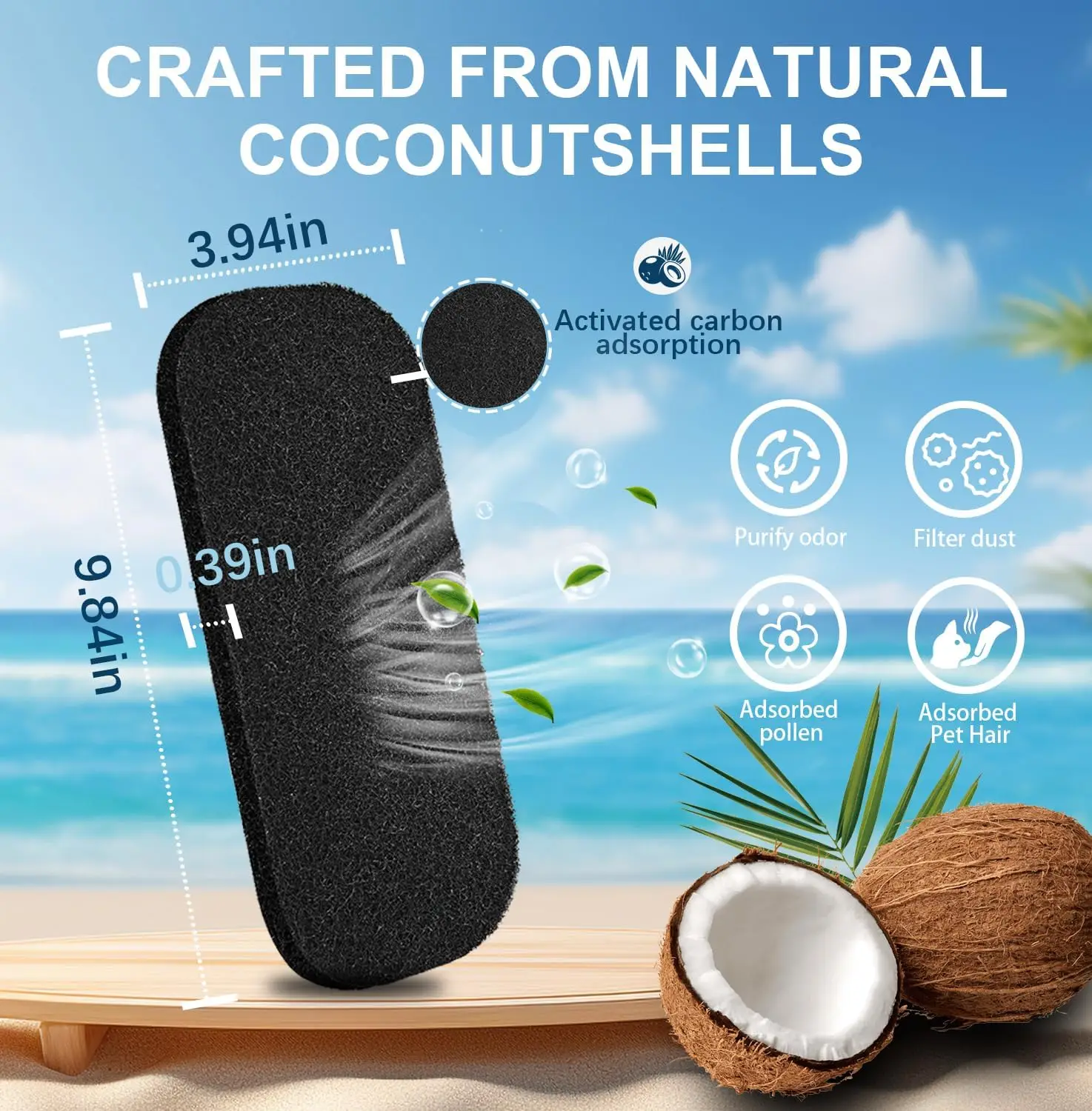 5Pack Ceiling Fan Filters, Ceiling Fan Filters for Blades, Activated  Carbon Filters for Ceiling Fan, Air Filter for Common Hous