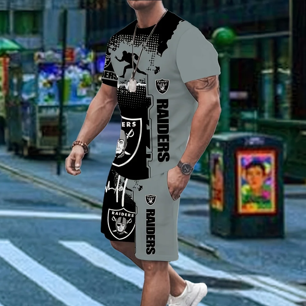 

Summer Everyday Casual Men's T-shirt Shorts Set Urban Street Fashion Men's Short-sleeved Outdoor Sports Men's Shorts 3D Printing