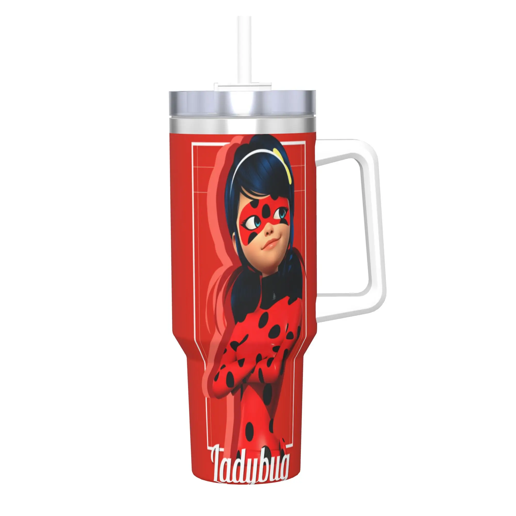 

M-Miraculous Ladybugs Tumbler Cold Drink Water Bottle Insulated Stainless Steel Thermal Cups Design Beach Mugs Cup