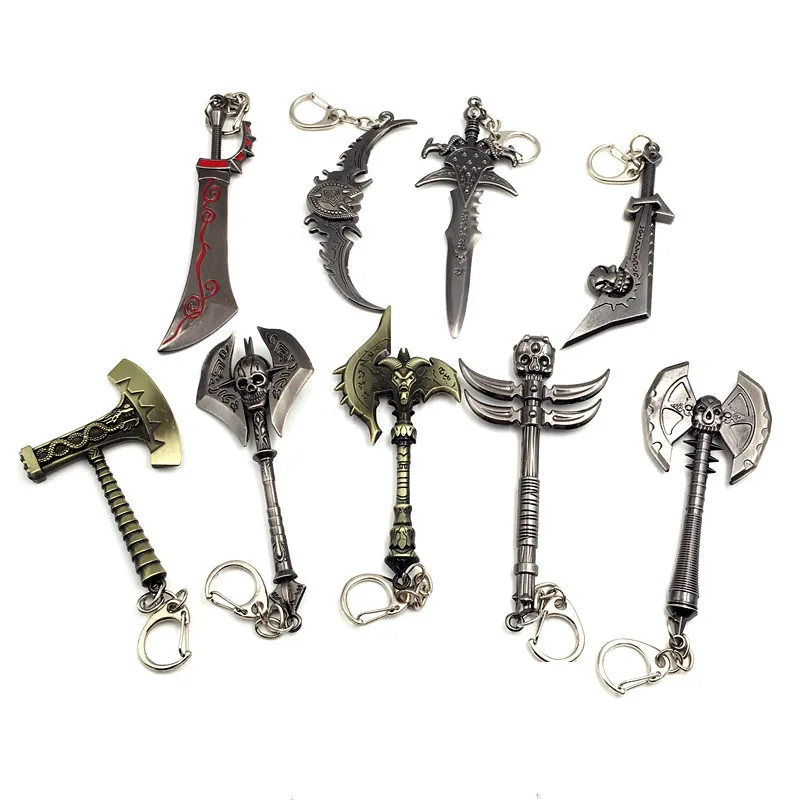 

WOW Keychain Lich King Frostmourne Sword Model keyring Metal Chaveiro Game Cosplay Gift llaveros Jewelry Wholesale 20PCS/Lot