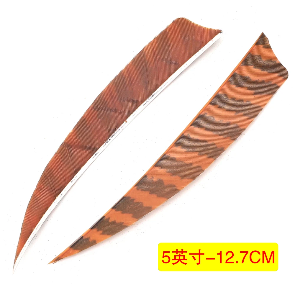 24Pcs 3 zoll 4 zoll 5 Zoll Schild Cut Pfeil Federn Gestreiften Echten Türkei Cut Feder Bogenschießen Zubehör Befiederung federn – Detail 21