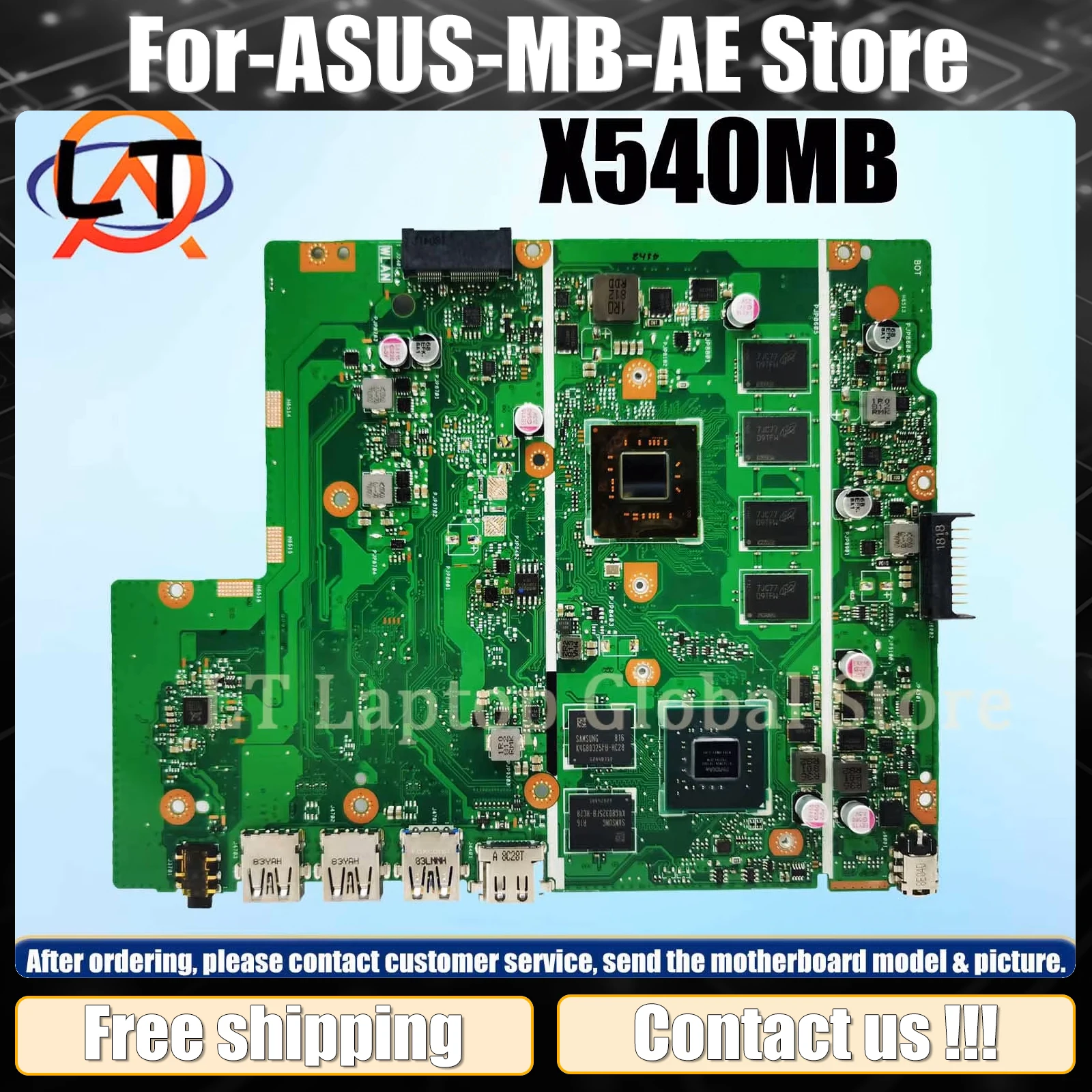 

X540MB Mainboard For ASUS X540M A540MB F540MB Laptop Motherboard With N4000 N4100 N5000 CPU 4G/8G-RAM 100% test OK