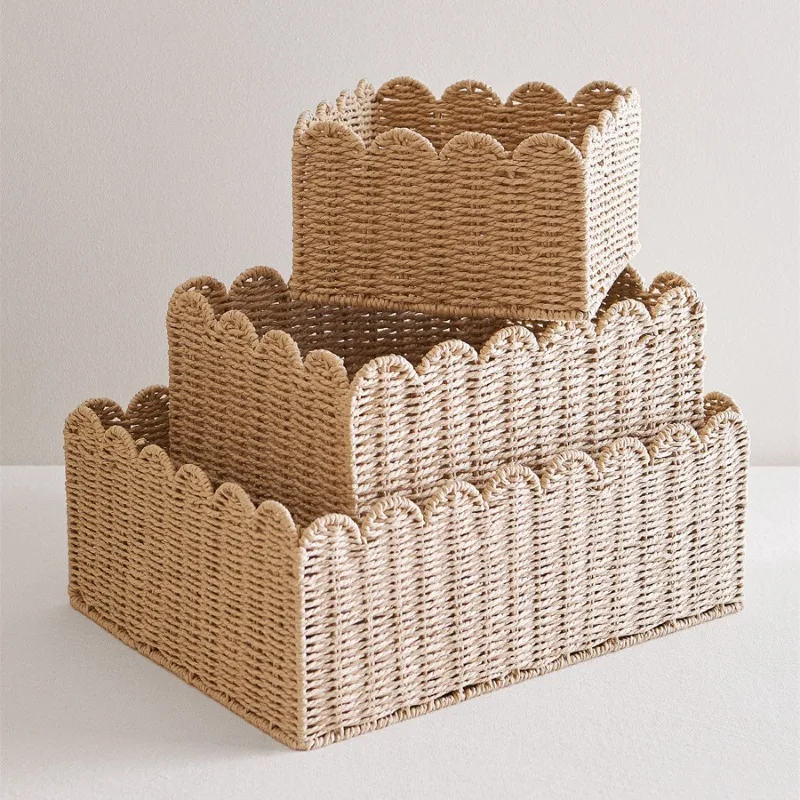 

Jute Rope Storage Basket with Reinforced Metal Frame Mildew-Proof Multipurpose Organizer for Kitchen/Desktop/Toys Closet