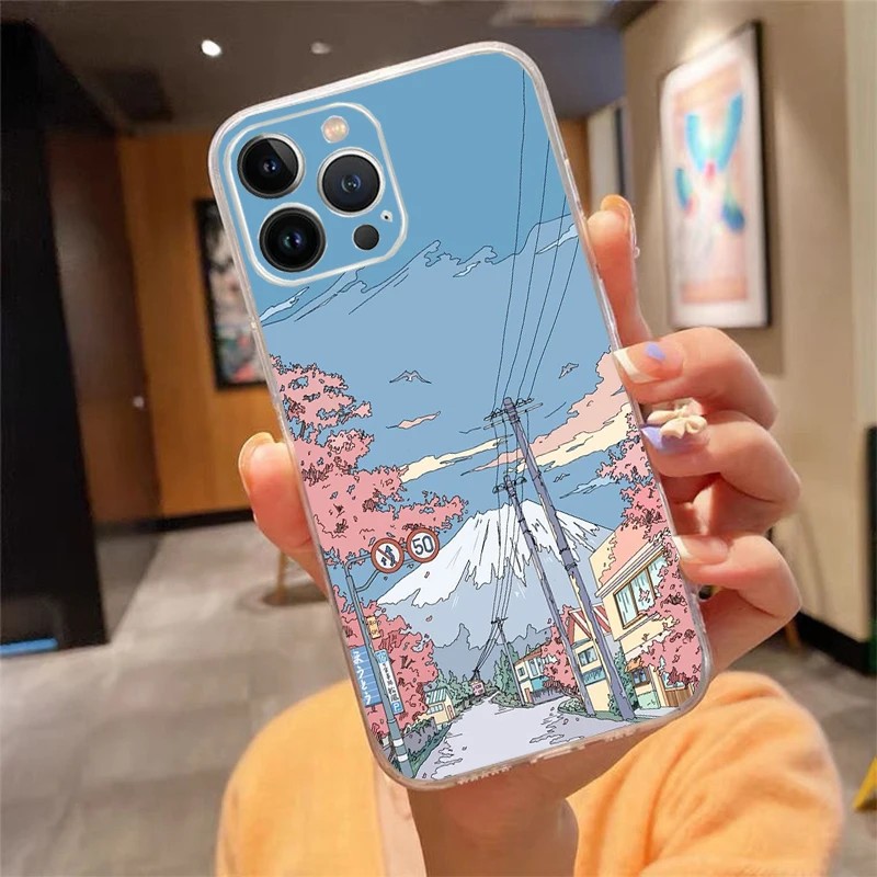 

Phone Case For iphone 17 Air 17 Pro Max 16 15 14 13 Pro Max 15 16 Pro 15Plus Scenery Sky Moon Landscape