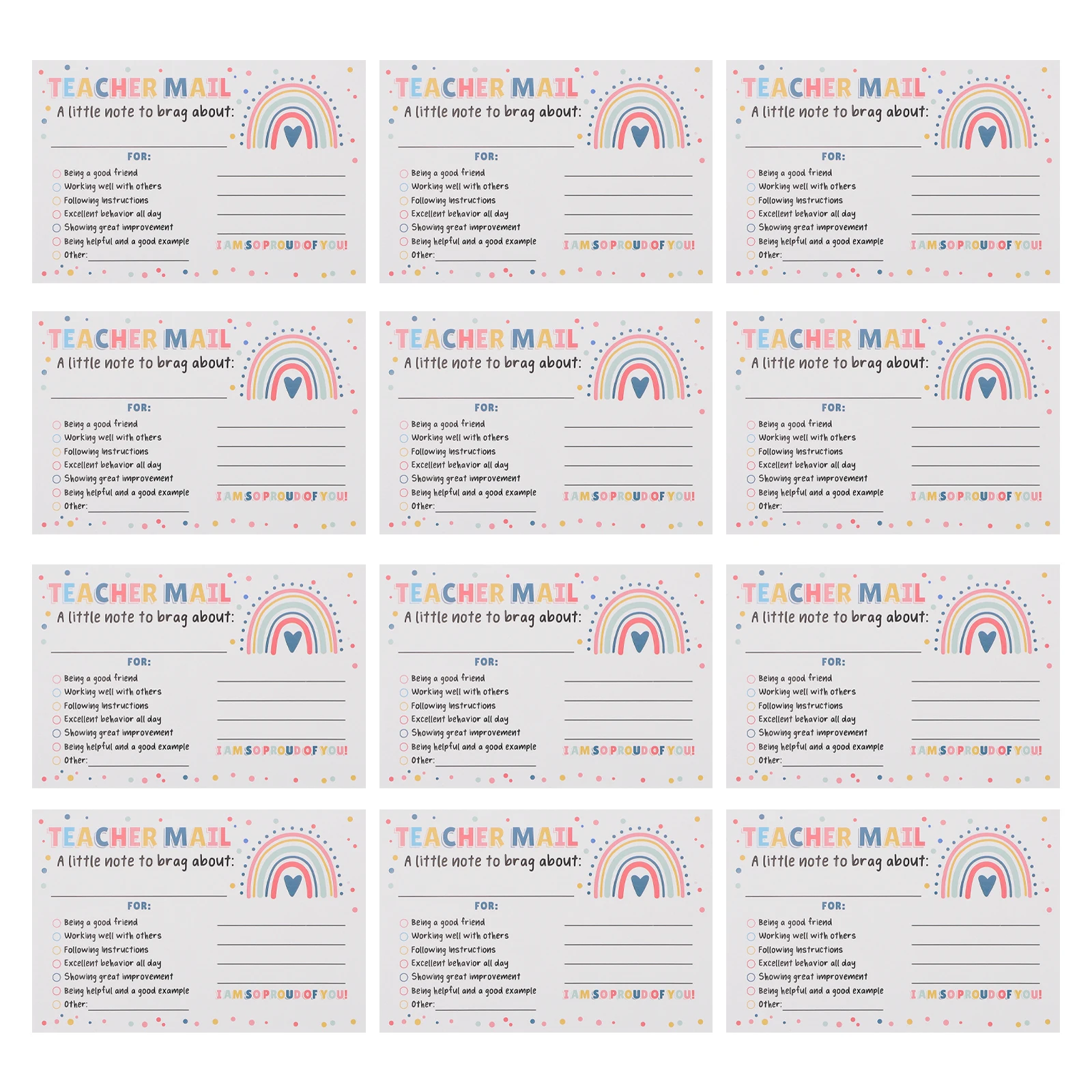 

50pcs Incentive Cards Motivational Teacher Notes Classroom Resources Student Rewards Kindergarten Supplies Postcards