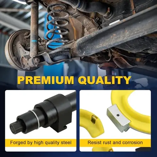 

High-Strength Forged Steel Macpherson Strut Spring Compressor With Rust-Resistant Sleeve And Storage Case