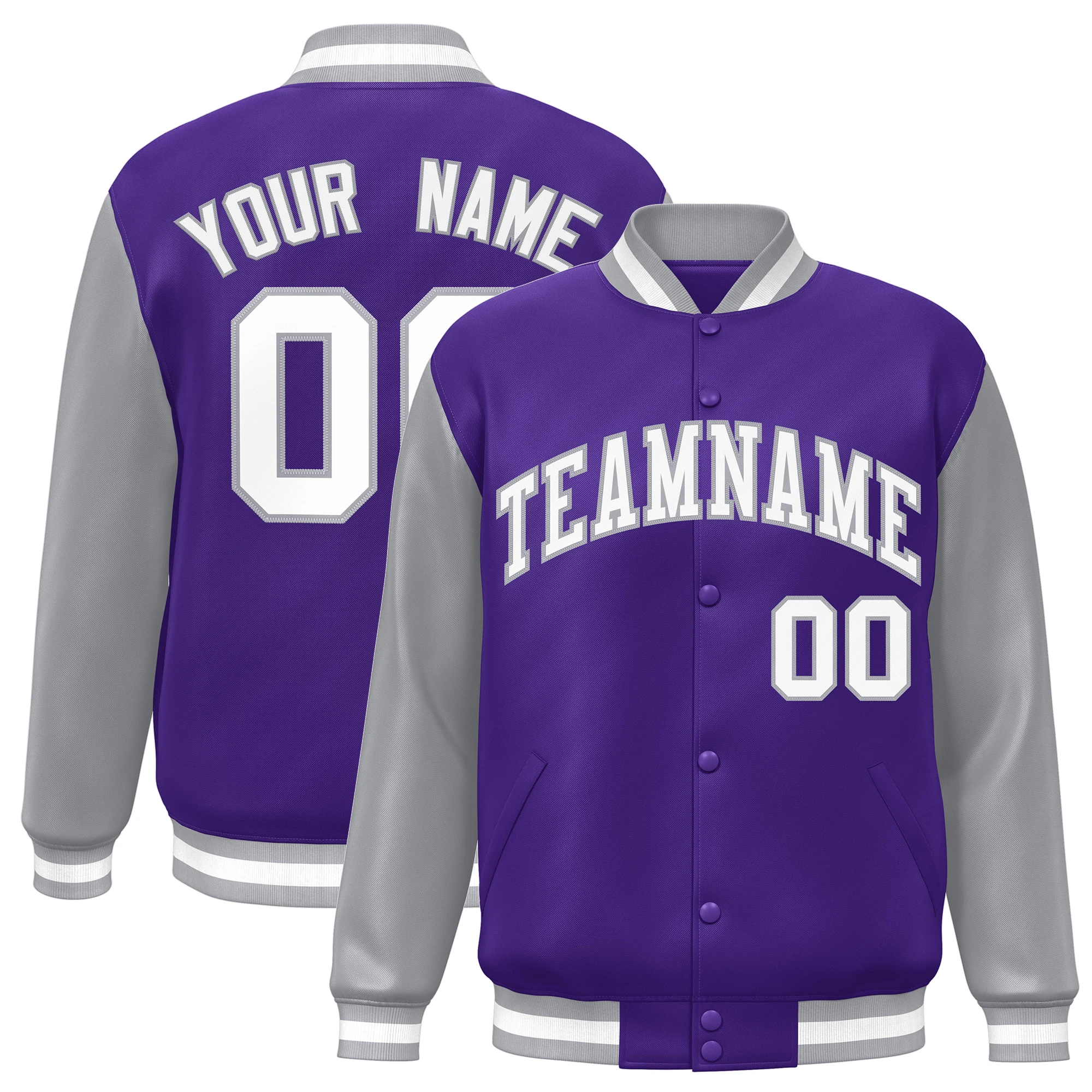 Giacca da Baseball personalizzata manica Raglan Full-Snap nome personalizzato numero Logo Varsity Letterman cappotto da Baseball sportivo