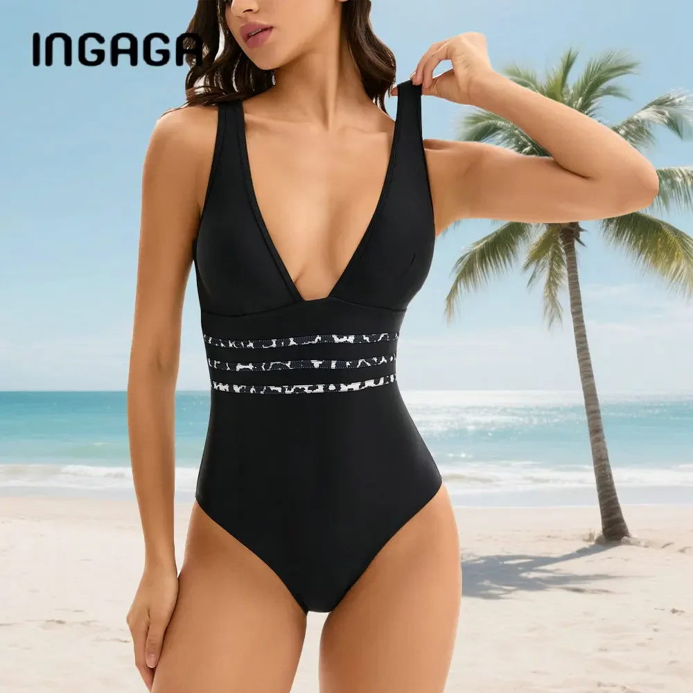 

Sexy One Piece Swimsuit Plunging High Waist Sexy Bathing Suit Cut out Back Ruched Swimwear