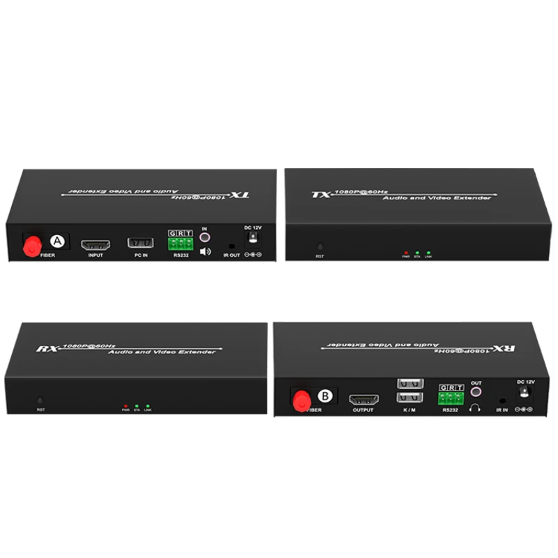 HDMI fiber extender with USB port KVM fiber extender high-definition video TCP/IP transmission amplifier 20KM infrared key