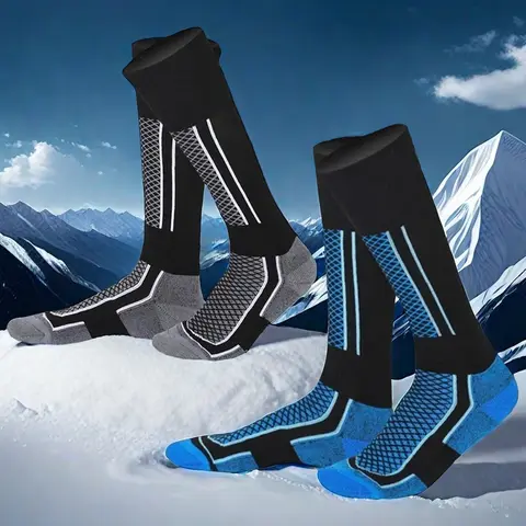 1 쌍 겨울 따뜻한 액세서리 유지 스키 스타킹 남성용 하이킹 양말 두꺼워 안티 콜드 스키 야외 스포츠 스타킹 스노우