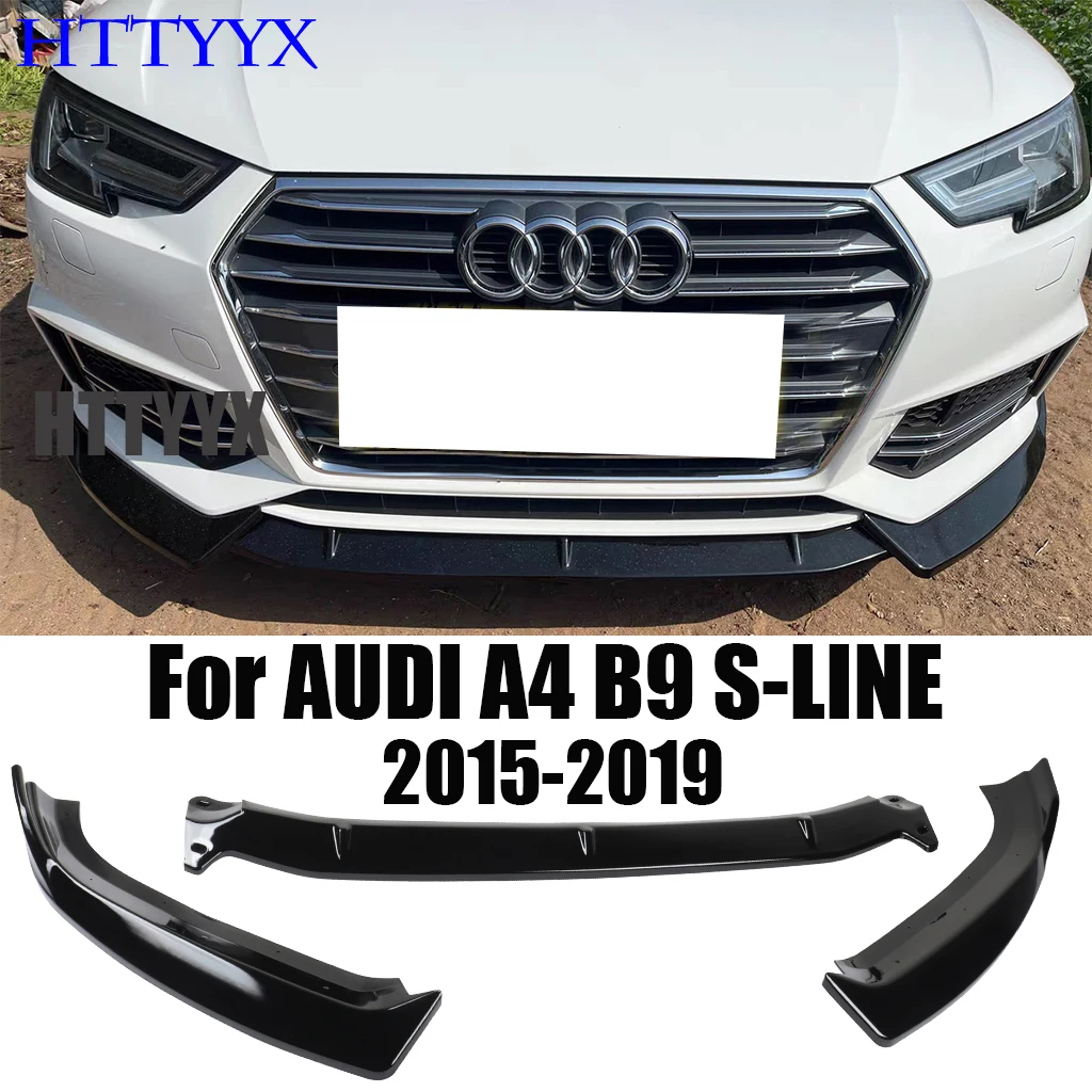 HTTYYX For Audi A4 S4 B9 S-Line 2017 2018 2019 Front Bumper Splitter Spoiler Lip