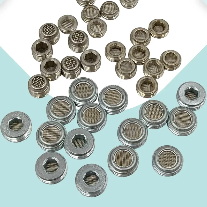Filtro silenziatore di scarico a testa piatta con filettatura G in ottone Dispositivo di silenziamento cartuccia filtro antirumore filtro di impurità per la rimozione della riduzione del rumore