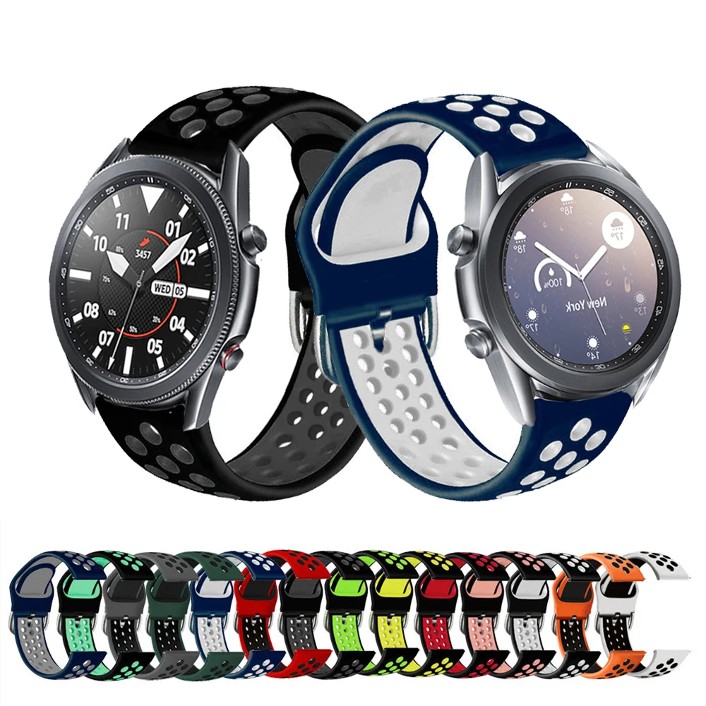 20mm 22mm Watch Strap For Samsung Galaxy 3 41mm 45mm/Watch 42mm 46mm/Gear S2 S3 Silicone Sport Bracelet For Honor Magic 2 Watch