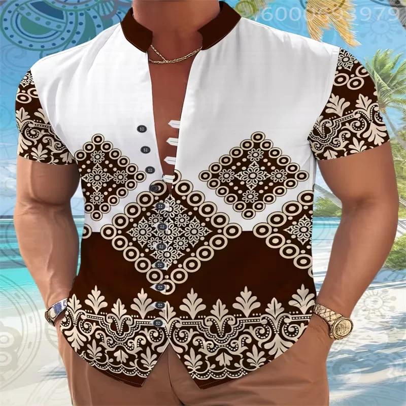 

New men's Henley collar 11-button shirt, stylish stand collar, loose fit, casual street style, comfortable, fast shipping.