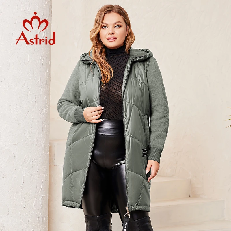 Astrid Autumn Winter Jacket Women 2022 Mid-Length Hooded Design Plus Size Elegant Women's Down Jacket Warm Parka Women Coat 9782