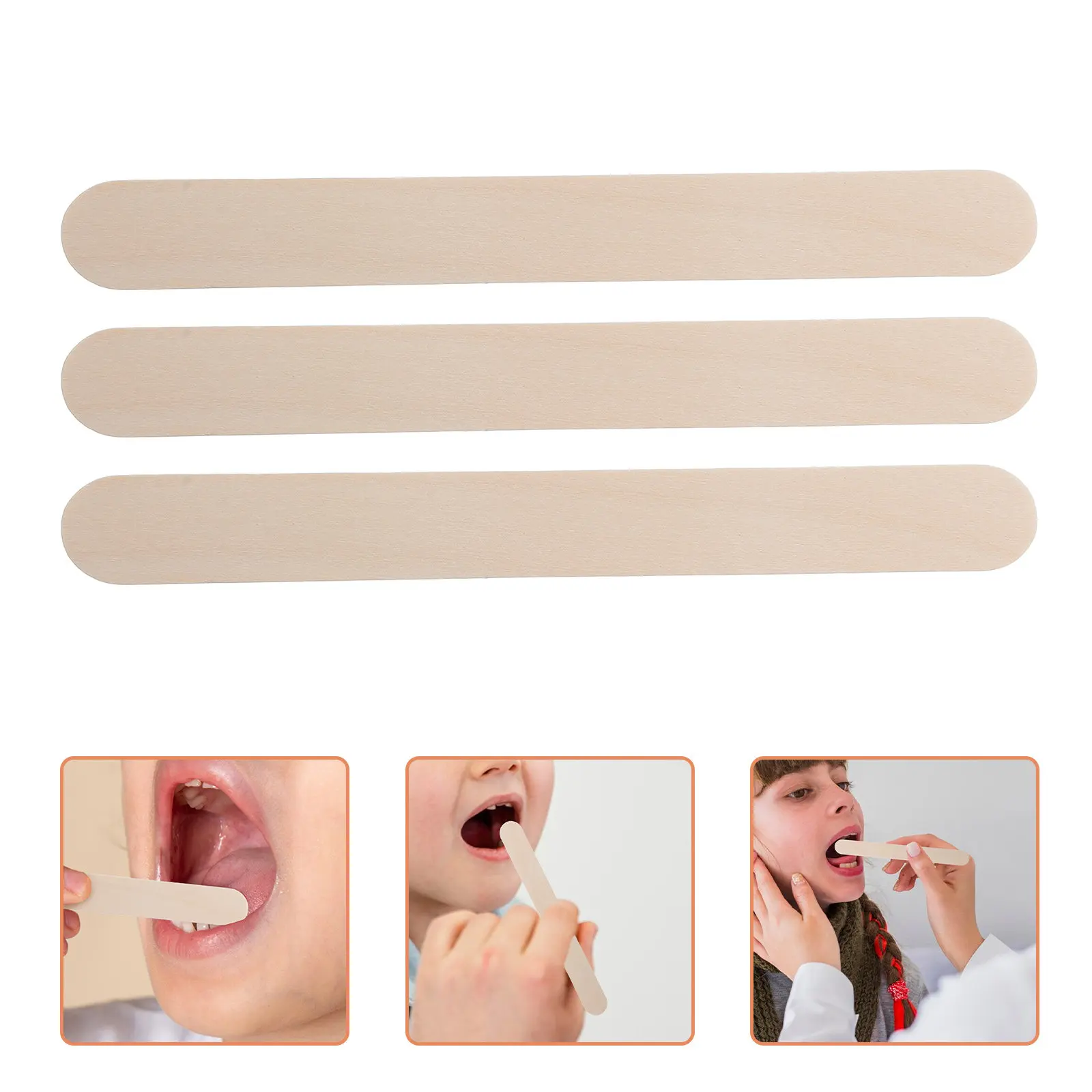 100Pcs 5.75 Inch Wooden Tongue Depressors for Friendly Paper Pack Exam Craft Stick Thick Stick Wood