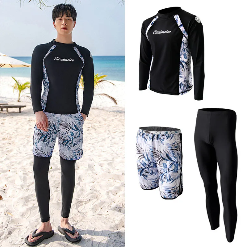 

Men's 3pcs/set Women's 5pcs/set UV Long Sleeve Swim Shirts Pants Tight Fit Rash Guards Outfit Athletic Tracksuit Sweatsuits