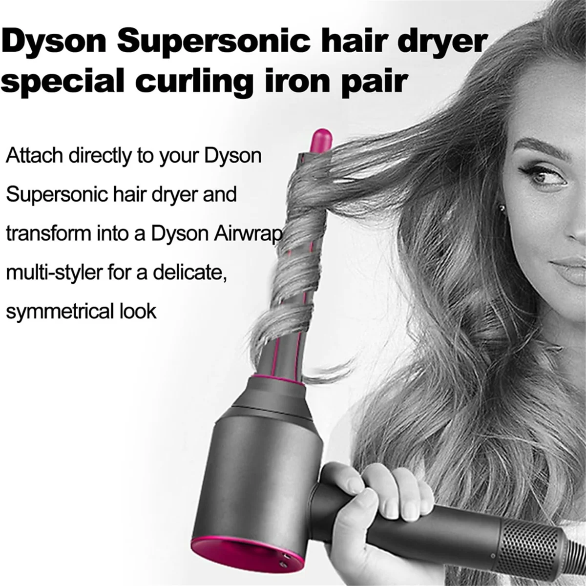 FZFZ Föhn Curling Attachment Automatische Curling Nozzle voor Supersonic Föhn Air Styler Cilinder Kam Rose Rood