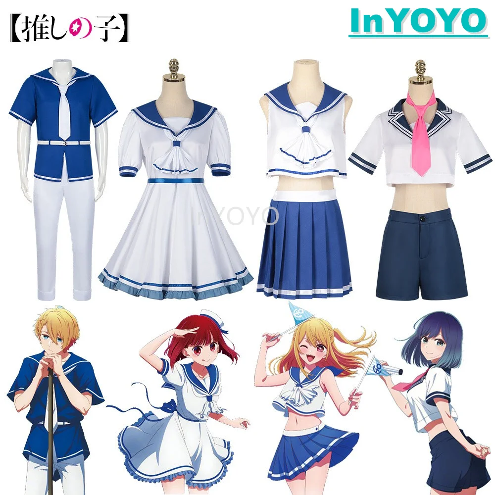 

InYOYO Hoshino Rubii/Arima Kana/Kurokawa Akane/Hoshino Akuamarin Oshi No Ko Sailor School Uniform Dress Cosplay Costume Party