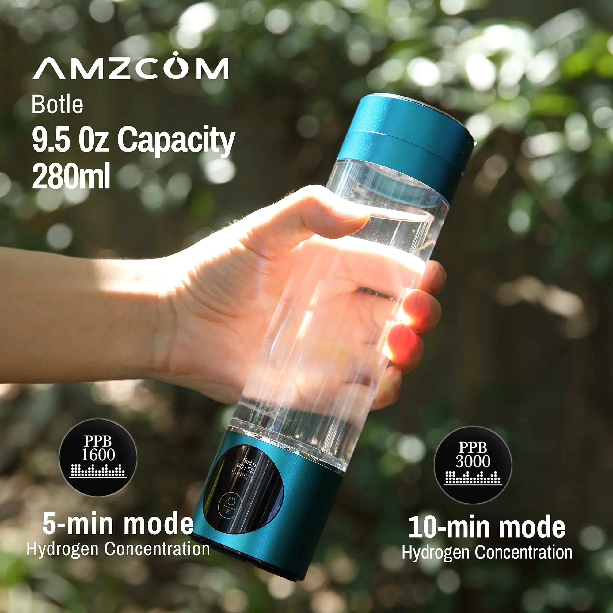 

Portable Water Ionizer, Enhances Water Quality 280ml (9.5OZ) Hydrogen Water Machine, Ideal For Office, Travel, Fitness & Everyda