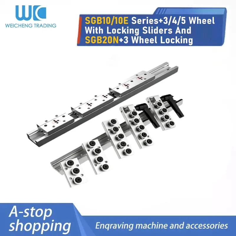 Locking & Standard SGB10 SGB10E SGB20N Sliding Block SGB10-3/4/5 SGB10E-3/4/5 SGB20N-3 Dual Shaft Linear Guide CNC Motion Parts
