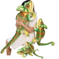 Artificial Chameleon Stuffed Animal Fun Cartoon Throw Pillow Cushion Office Decoration Creative Birthday Gift for Boys Girls