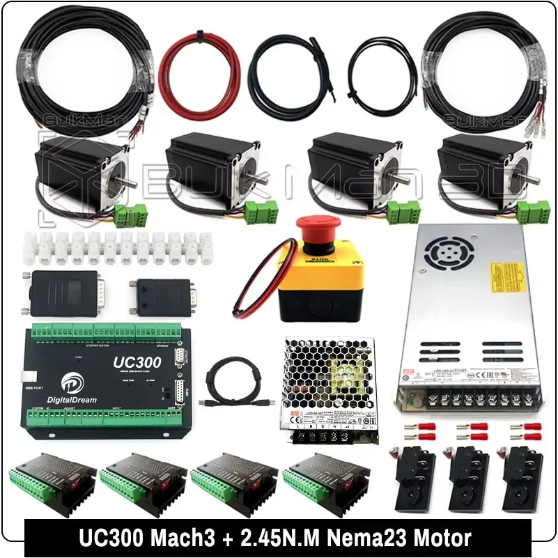 OpenBuilds LEAD CNC 4-Axis CNC Engraver UC300 Mach3 Control Tension System CNC Router Machine for Metal Acrylic PCB Cutting Mill