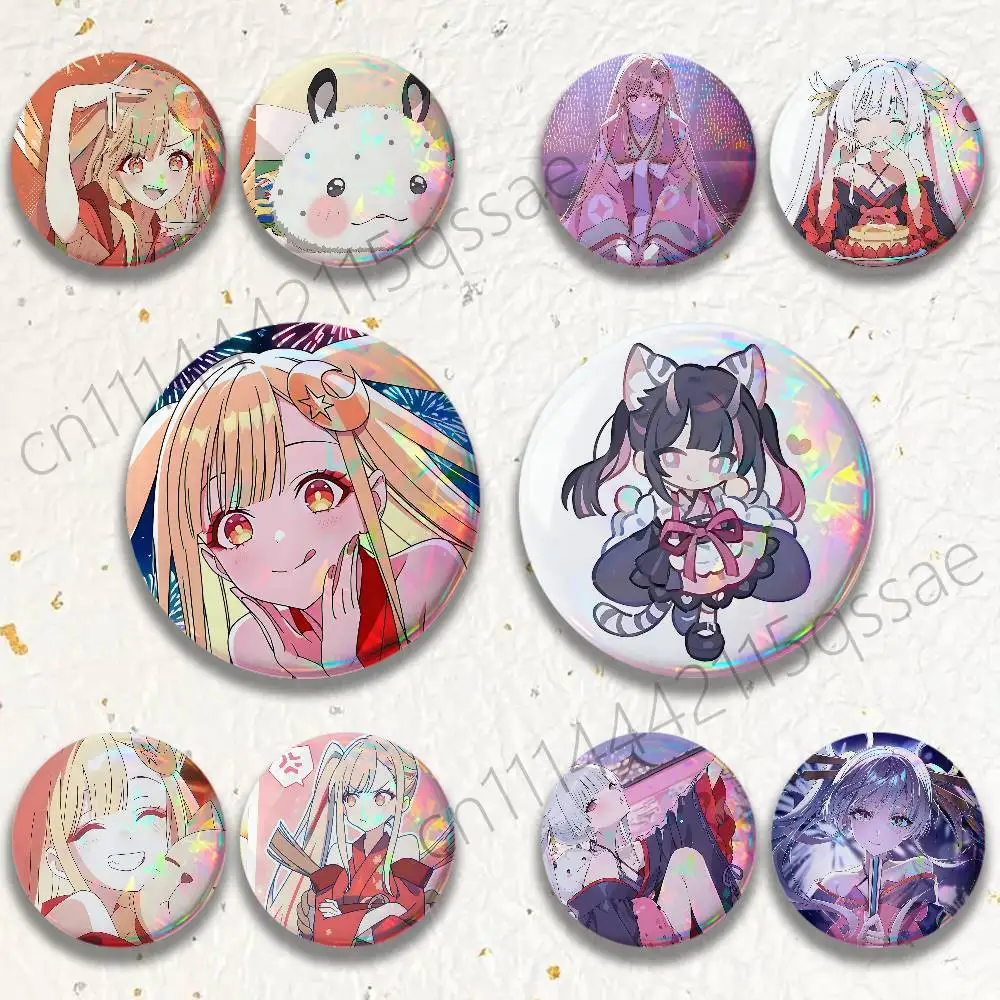 C-Cosmic Princess K-Kaguya 25/32/44/58/75mm Badges Button Round Creative Pin Brooch Badge Bag Decor Accessories