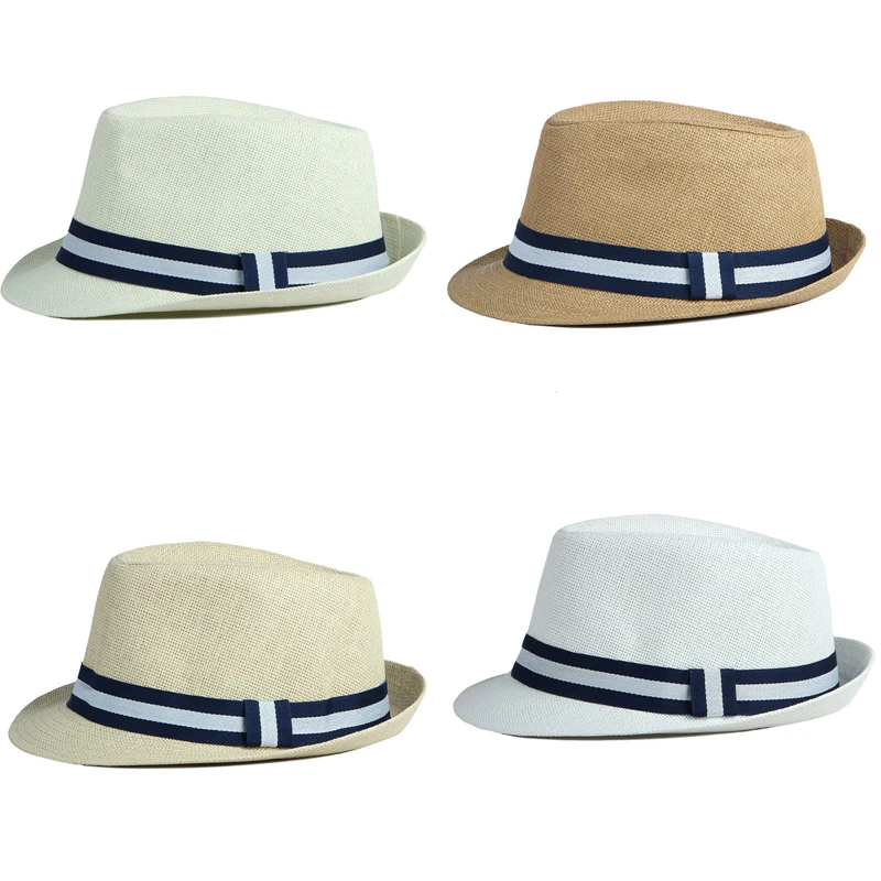 A new summer Fedora hat for the elegant Fashion gentleman Vintage white lady cream-above Jazz coast coast classical hat