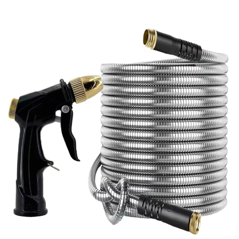 

Садовый металлический садовый водопровод, изготовлен из металлического материала из нержавеющей стали, садовый водопровод с водяным пистолетом высокого давления