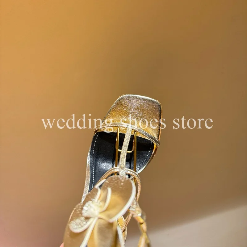 Black White New High Heels for Women Flower High-Heeled Sandals Square Toe Stiletto Heels Luxury Wedding Party Woman Sandals 9CM