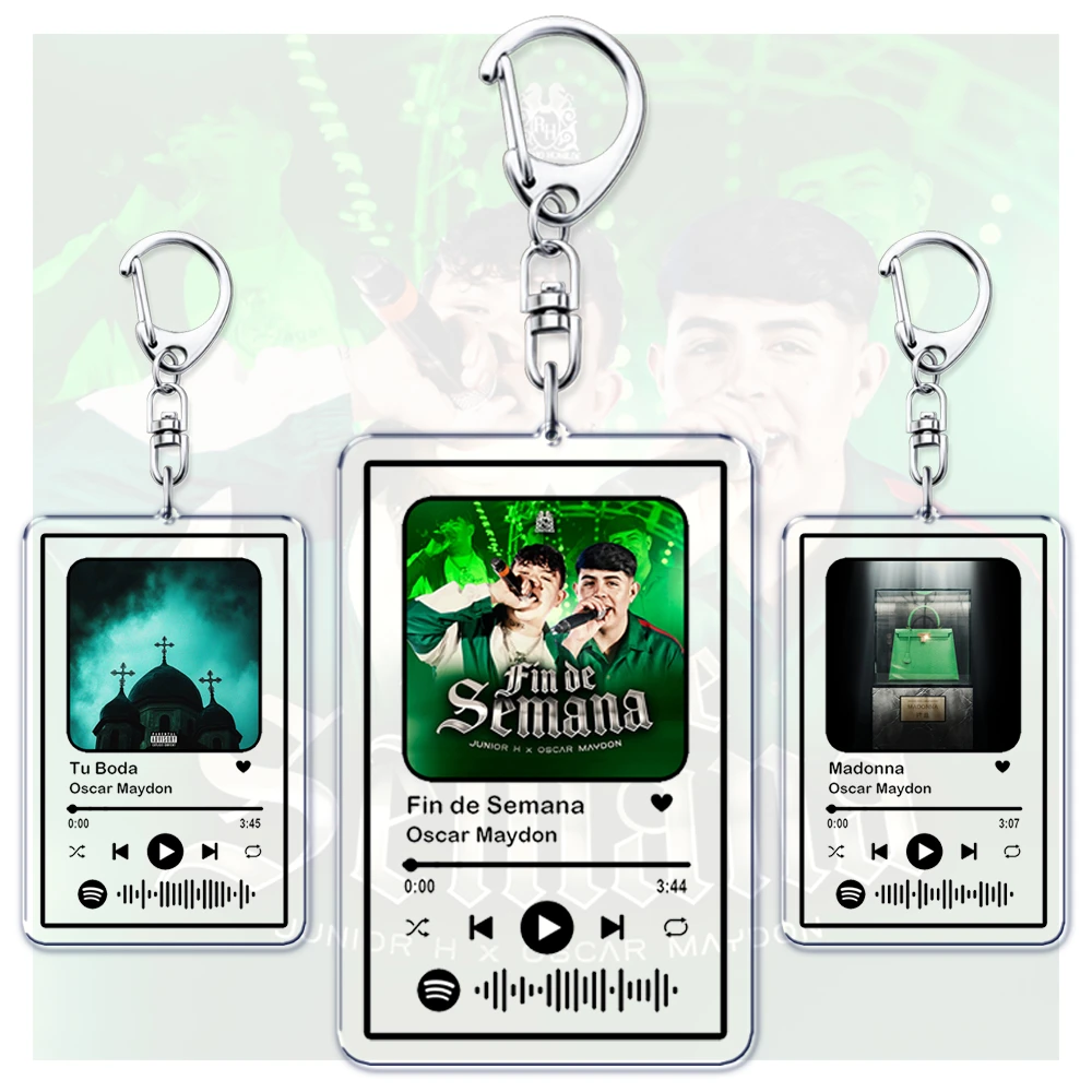 Hot Singer Oscar Maydon Songs Keychains for Women Accessories Bag Fin De Semana Madonna Music Keying Jewelry Fans Friend Gifts