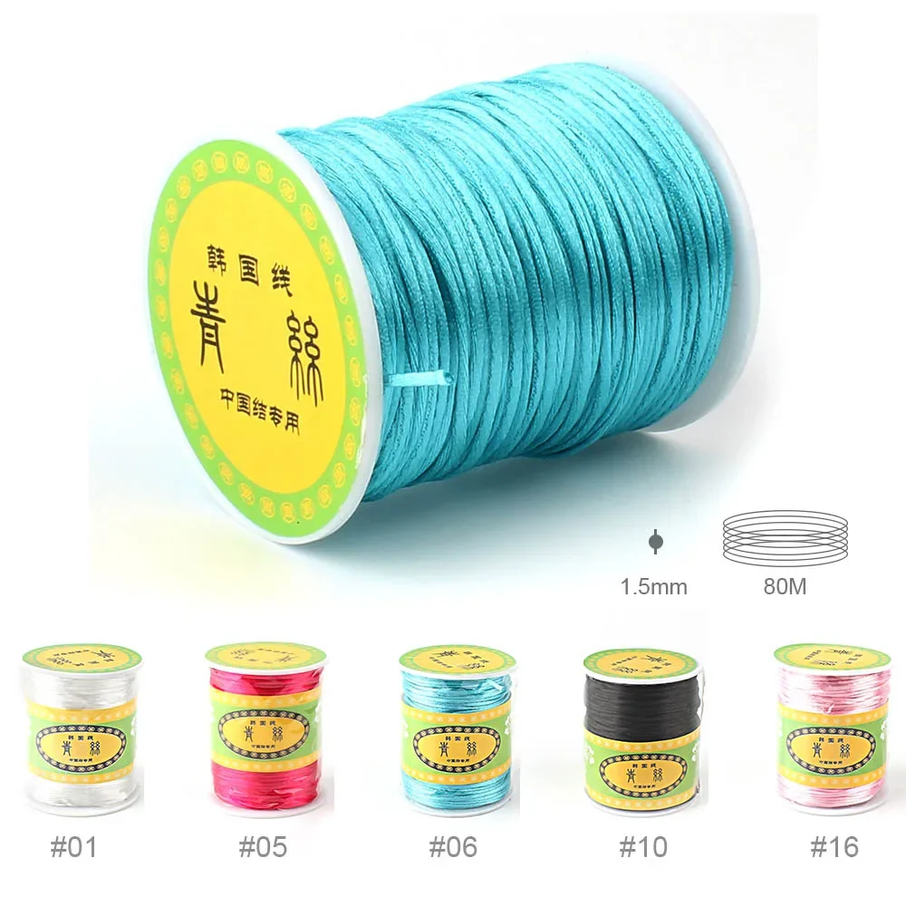 80 meters 1.5mm size Cord DIY String Cord Nylon Rope Accessary&Findings For Silicone Teething Bead Necklace Jewelry cord