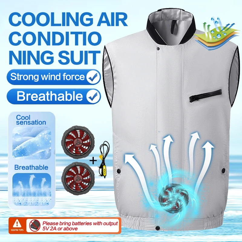 Sommer-Ventilator zur Kühlung und Erfrischung, Klimaanlagenweste, Herren- und Damenwesten, Outdoor-Angelausrüstung, Baustellenausrüstung