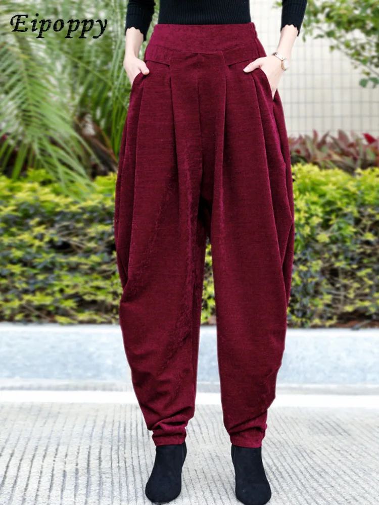 Moda osobowościowa damska Bloomers workowate spodnie luźne spodnie haremowe na co dzień