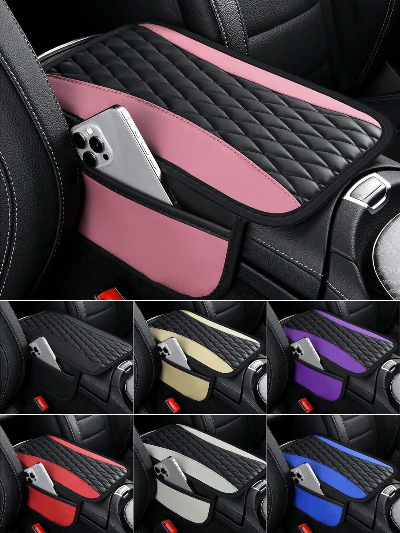 

Стеганая накидка на центральную консоль с боковым карманом, универсальная, подходит для седанов и внедорожников.