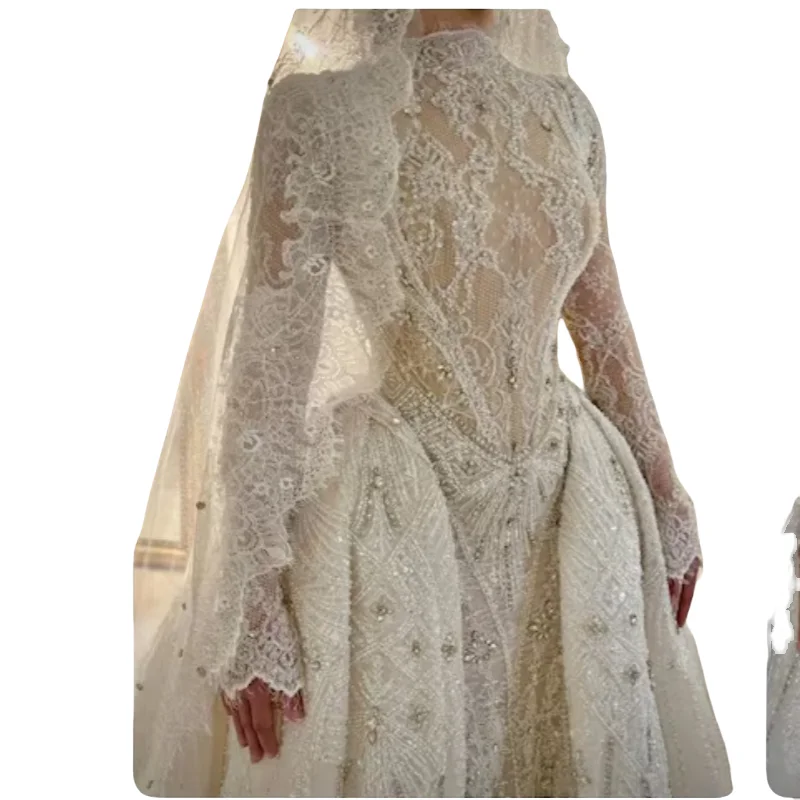 Autocollants personnalisés pour robe de mariée en dentelle, paillettes de mariage, broderie de perles de mariage, élégance et noblesse en cristal, dernière collection 2025