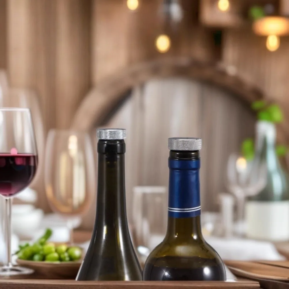 

Airtight Seal Reusable Wine Stopper Zinc Alloy Press Type Wine Bottle Stopper Durable Bar Tools Wine Preserver Home Use