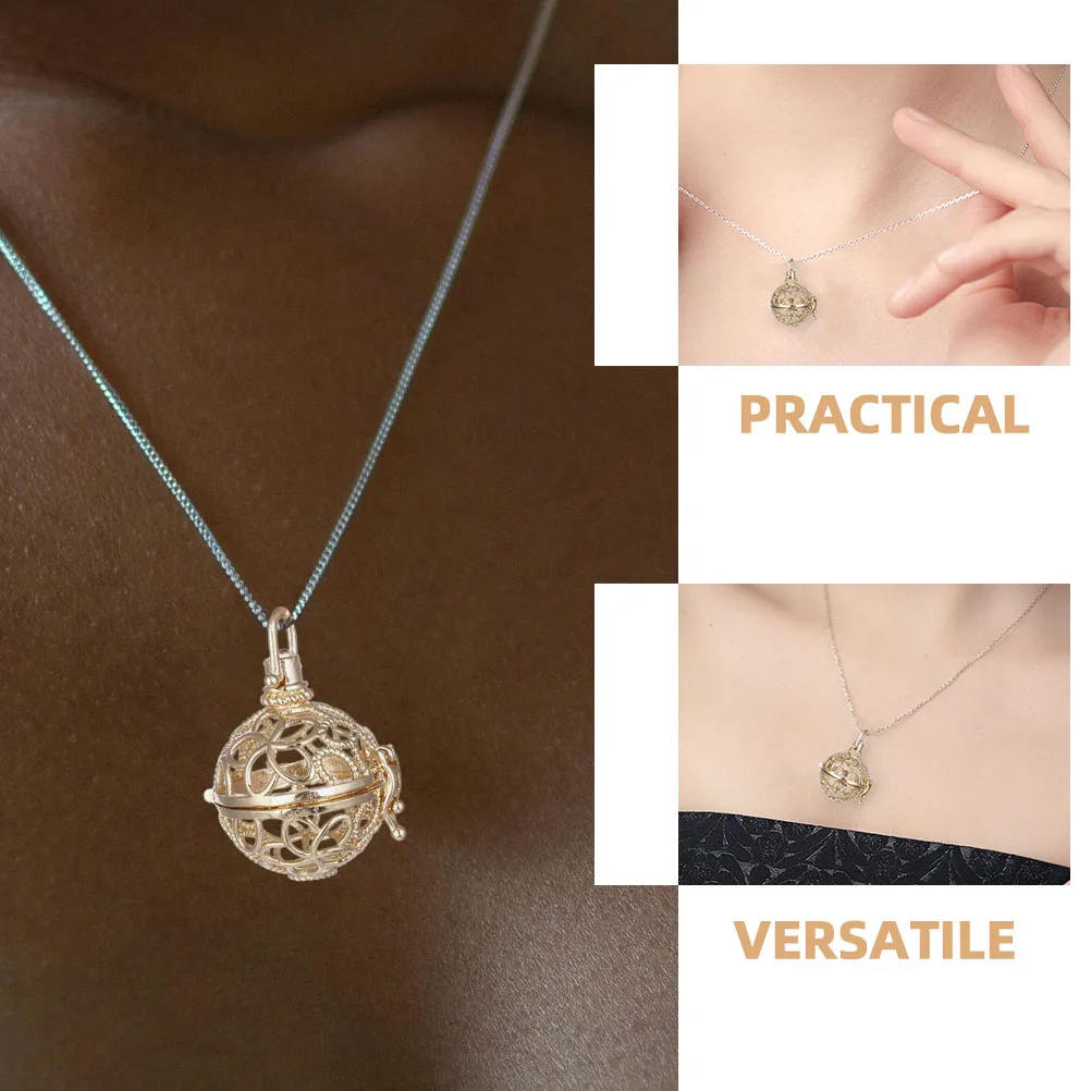 

5Pcs Aromatherapy Diffuser Locket Pendant Essential Oil Necklace Hollow Gold Change Color Balls Perfect Gift Lover