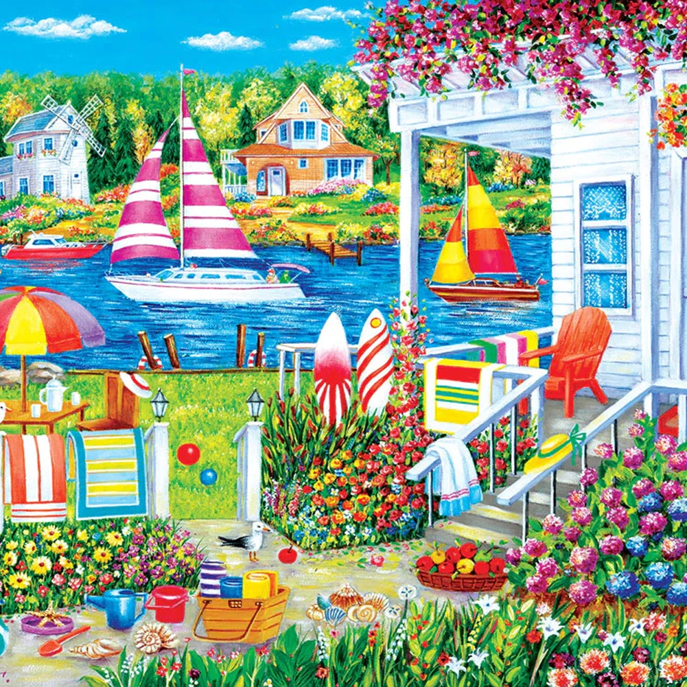 Haus auf dem Wasser Holz Puzzle Spielzeug für Erwachsene Holz puzzle Home Decoration Brettspiel Holz Landschaft Spielzeug für Kinder