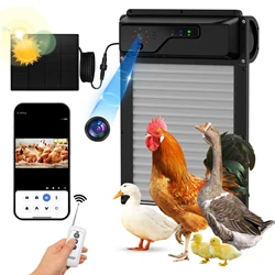 Automatic Chicken Coop Door Video Monitoring with APP Control 4 Modes WiFi Network Monitor Timer Solar Powered Chicken Door