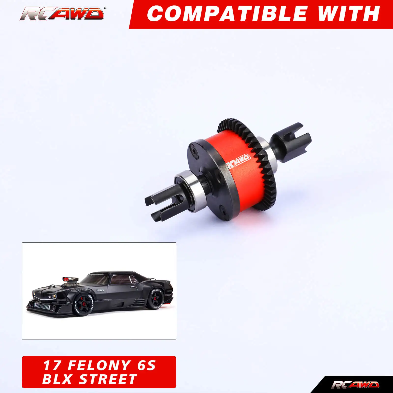 RCAWD Front / Rear Diff Set 45T GP5 10k  45T RTR for 1/7 FELONY 6S BLX STREET BASH ALL-ROAD MUSCLE CAR RTR upgrades parts