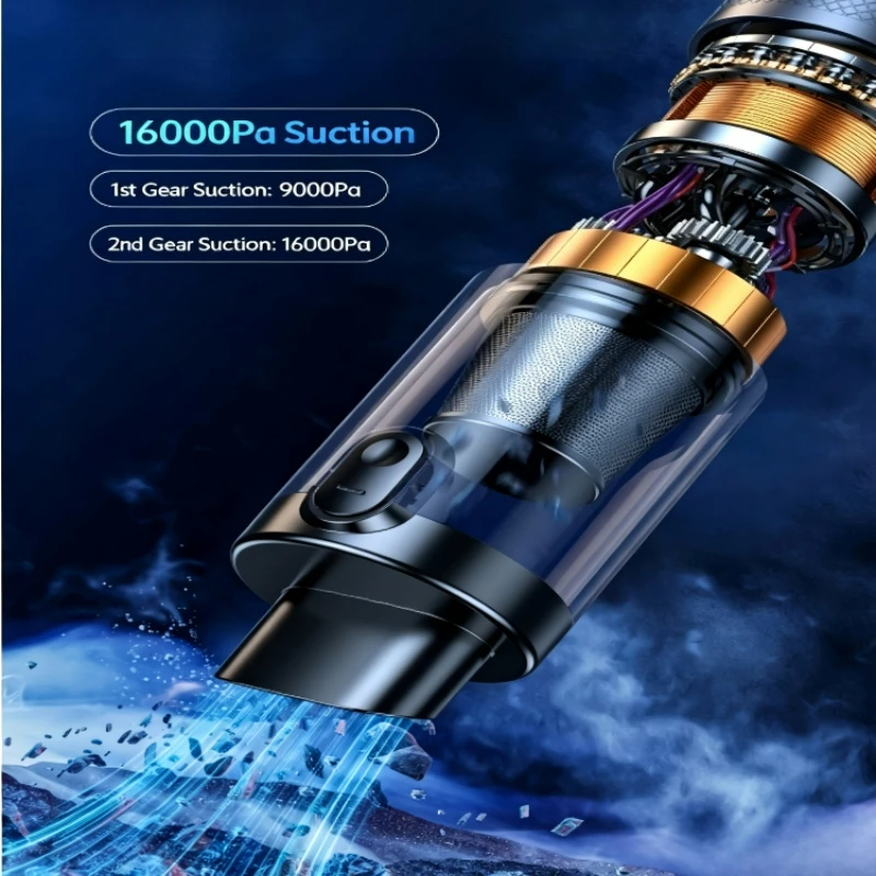CE14000Pa Brushless 2-in-1 Blow  & Suction Car Vacuum Cleaner Advanced New USB Cordless Portable LCD Brushless Portable Handheld