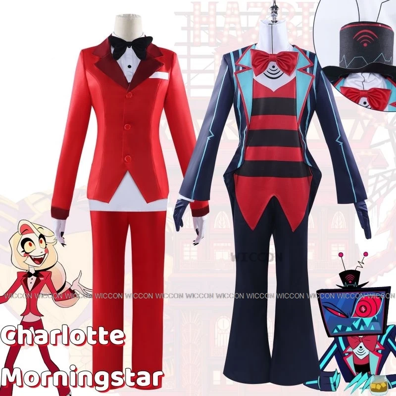 

Hazzbin VOX Charlotte Cosplay Charlie Costume Hasbin Hotel Uniform Morningstar Cosplay Magne Hell Halloween Party Unisex Set