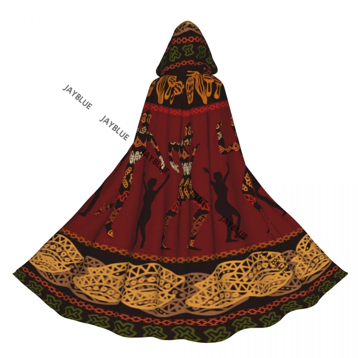

Hooded Cloak Unisex Cloak with Hood Dancing People Ethnic African Art Cloak Vampire Witch Cape Cosplay Costume